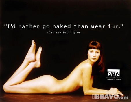 Սուպերմոդել Քրիսթի Թարլինգթոնը PETA-ի “Լավ է մերկանամ, քան մորթի հագնեմ” ակցիայում